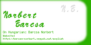 norbert barcsa business card